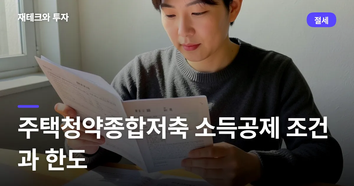 주택청약종합저축 소득공제 조건과 한도