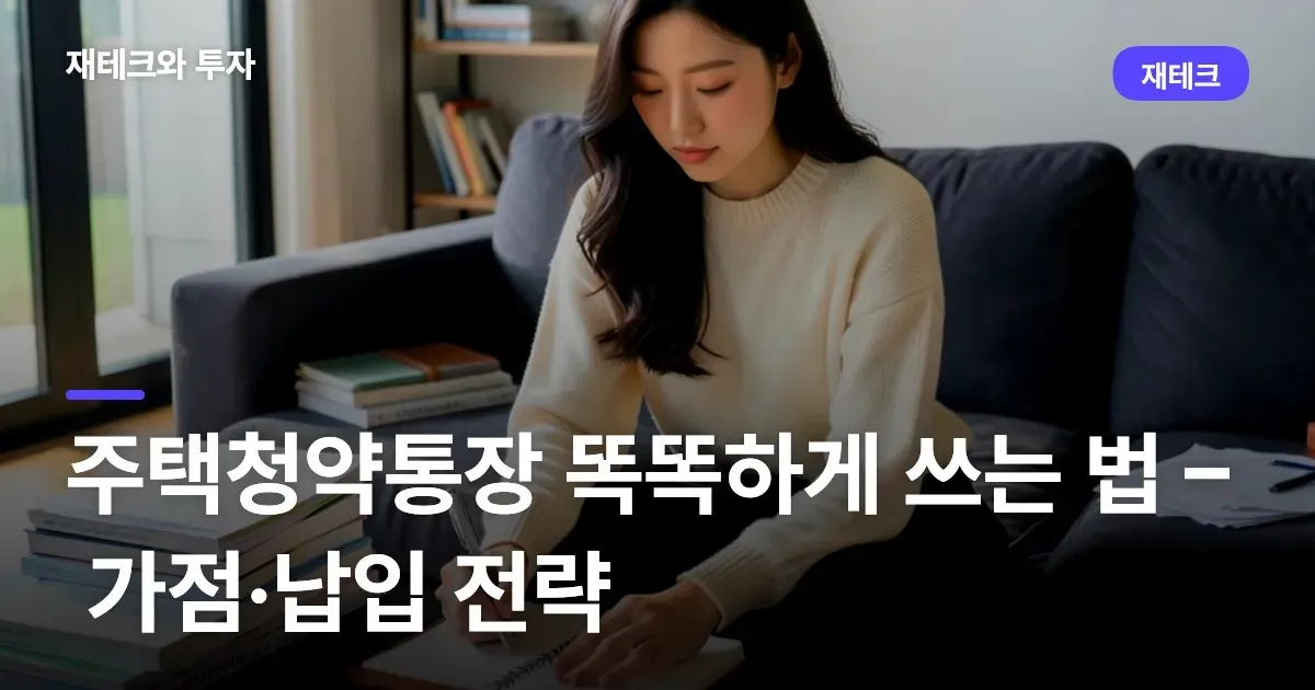 주택청약통장 똑똑하게 쓰는 법 – 가점·납입 전략
