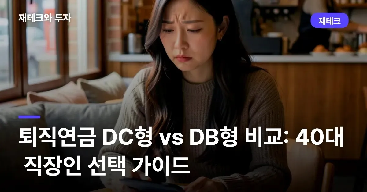 퇴직연금 DC형 vs DB형 비교: 40대 직장인 선택 가이드
